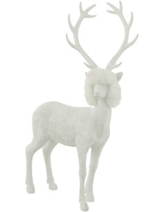 Statue déco Renne Spurt en Résine Blanc Polyester Blanc - 1