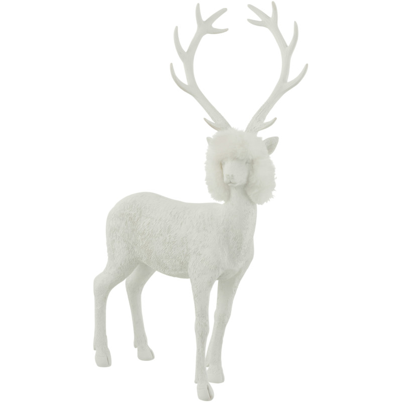 Statue déco Renne Spurt en Résine Blanc Polyester Blanc - 1