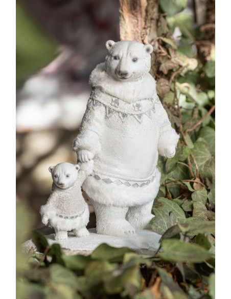 Statuette déco Ours polaire Main dans la main Artica en Résine Blanc - 2