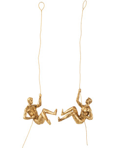 Décoration murale Duo de grimpeurs dorés H64 cm - 1