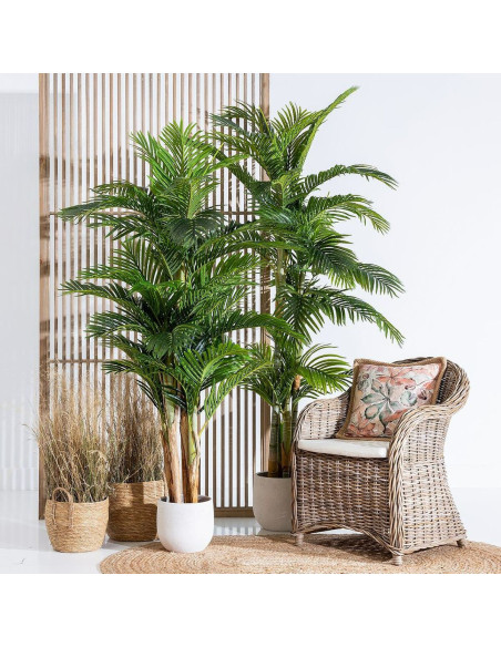 Arbre artificiel Grande taille Palmier Areca 189 cm en Plastique Vert - 2