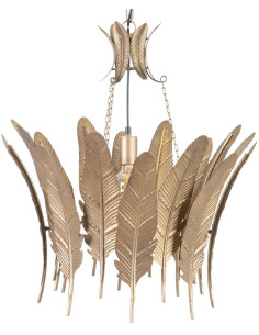 Suspension originale Plumes Diamètre 55 cm en Métal Doré Selvan - 1