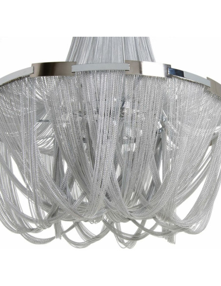 Grande suspension design 10 lampes Diamètre 80 cm en Métal Argenté Xelvin - 3