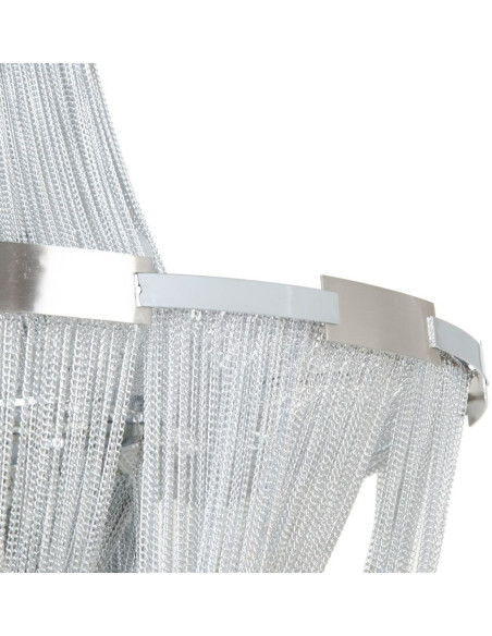 Grande suspension design 10 lampes Diamètre 80 cm en Métal Argenté Xelvin - 4