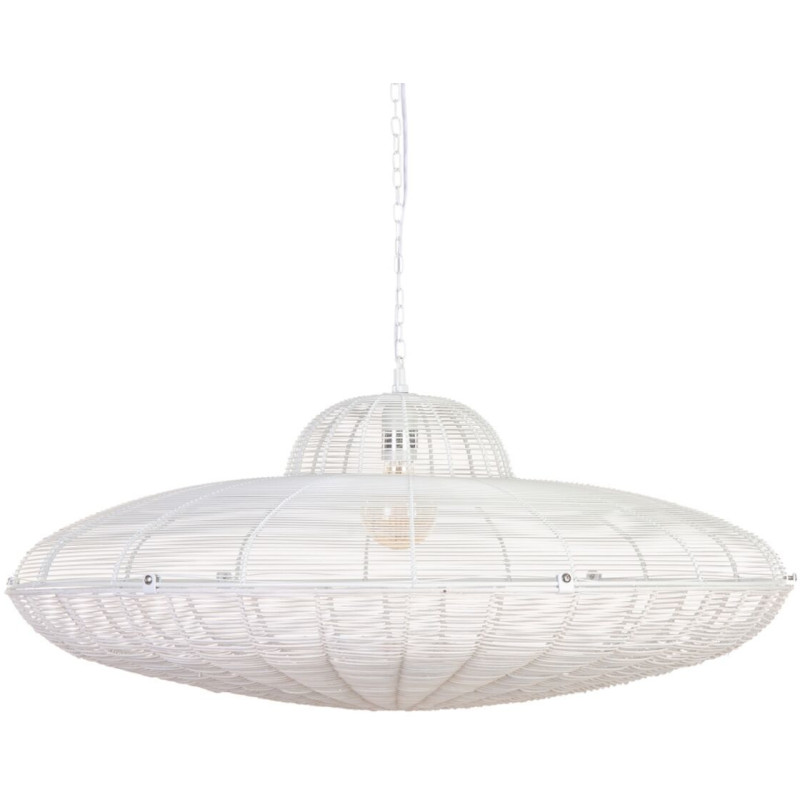 Grande suspension moderne Diamètre 80 cm en Métal Blanc Avenor - 1