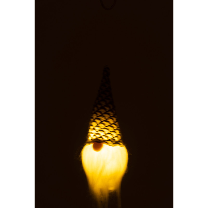 Suspension de Noël lumineuse Led Père Noël en Polyester Gris Blanc - 3