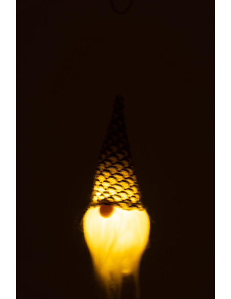 Suspension de Noël lumineuse Led Père Noël en Polyester Gris Blanc - 3