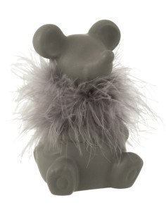 Statuette déco Souris Missy en Porcelaine Gris - 1