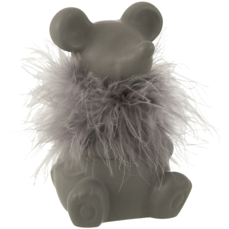 Statuette déco Souris Missy en Porcelaine Gris - 1