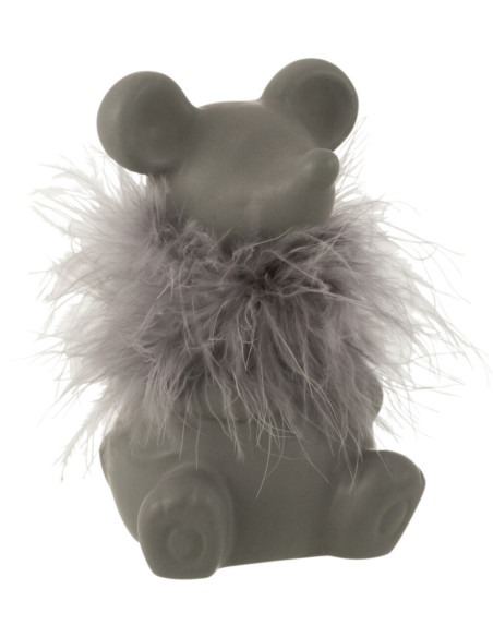 Statuette déco Souris Missy en Porcelaine Gris - 1