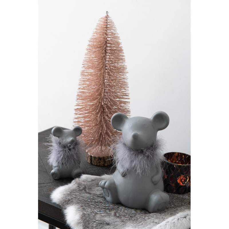 Statuette déco Souris Missy en Porcelaine Gris - 2