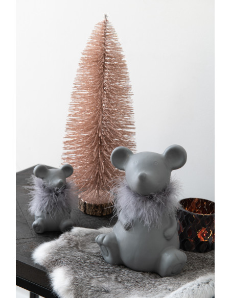 Statuette déco Souris Missy en Porcelaine Gris - 2