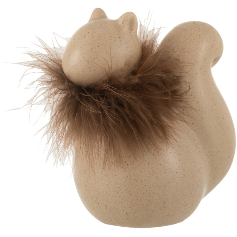 Statuette déco Écureuil Nutty en Porcelaine Marron - 1