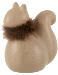 Statue déco Écureuil Nutty en Porcelaine Marron - 1