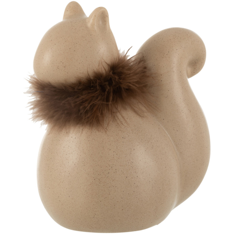 Statue déco Écureuil Nutty en Porcelaine Marron - 1