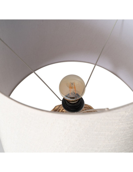 Grande lampe à poser originale Hauteur 69 cm en Fibre Naturel Lin Beige Ronira - 5