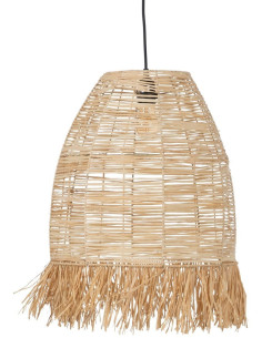 Suspension bohème Diamètre 43 cm en Raphia Naturel Avec franges Arelia - 1