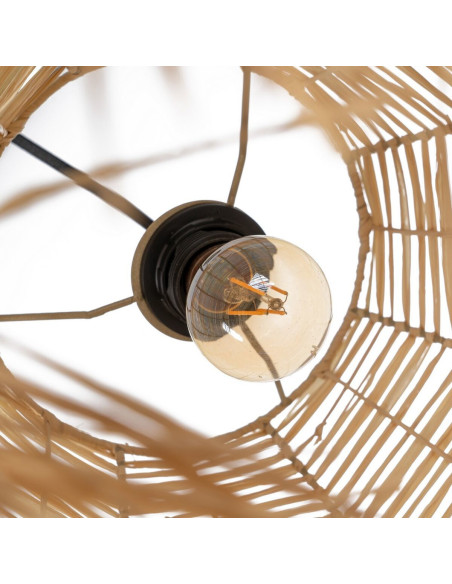Suspension bohème Diamètre 43 cm en Raphia Naturel Avec franges Arelia - 6