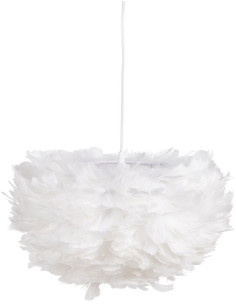 Suspension moderne Diamètre 40 cm en Plume Blanc Lorian - 1