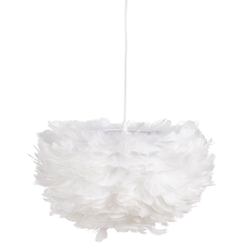 Suspension moderne Diamètre 40 cm en Plume Blanc Lorian - 1