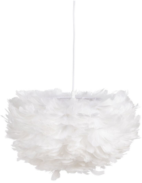 Suspension moderne Diamètre 40 cm en Plume Blanc Lorian - 1