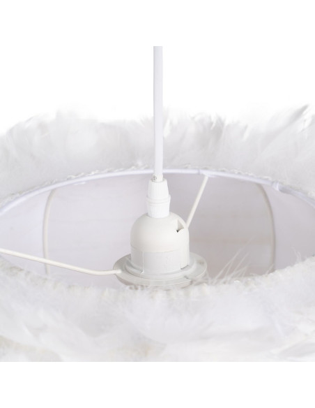 Suspension moderne Diamètre 40 cm en Plume Blanc Lorian - 4