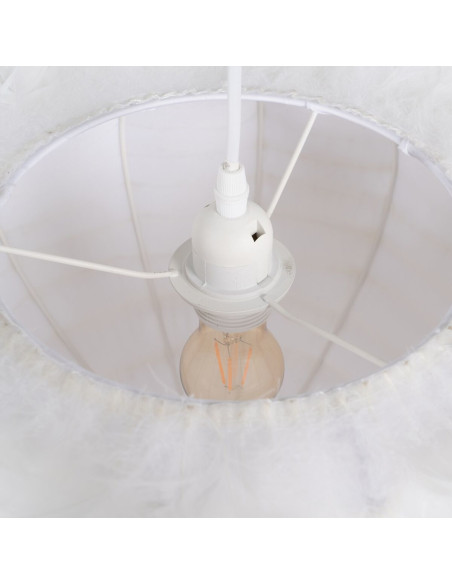 Suspension moderne Diamètre 40 cm en Plume Blanc Lorian - 6