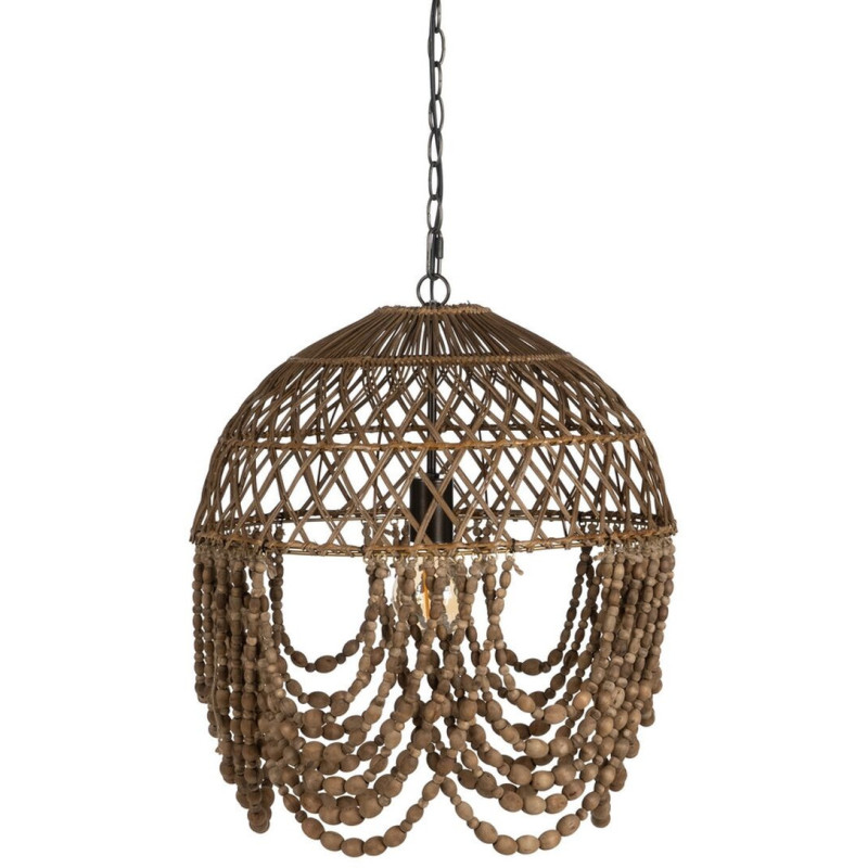 Suspension originale Perles Diamètre 47 cm en Bois Rotin Naturel Joriel - 1