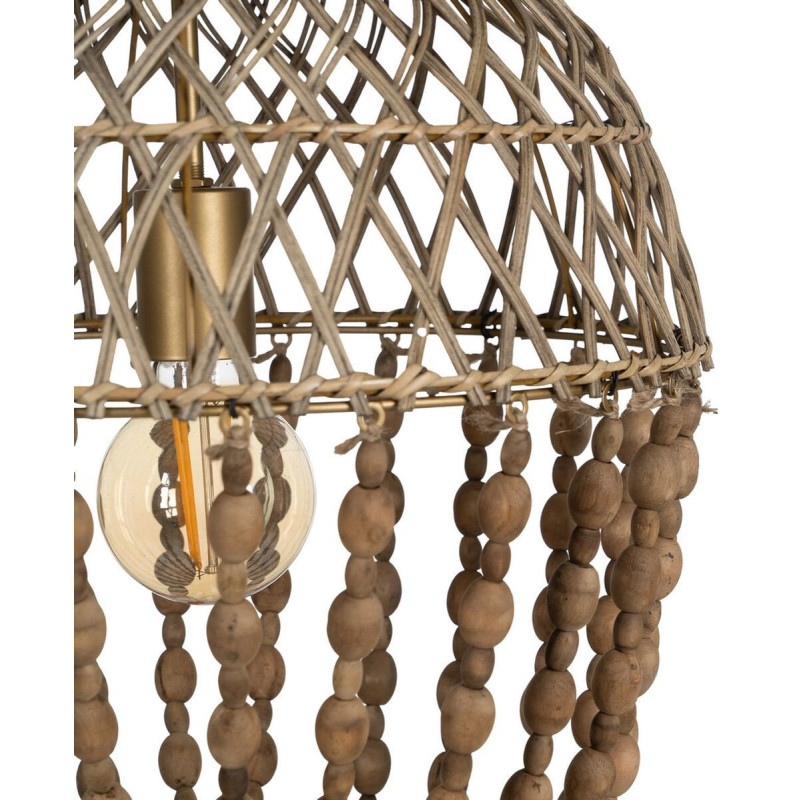 Suspension originale Perles Diamètre 39 cm en Bois Rotin Naturel Tirian - 3