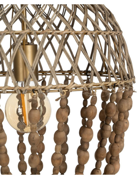 Suspension originale Perles Diamètre 39 cm en Bois Rotin Naturel Tirian - 3