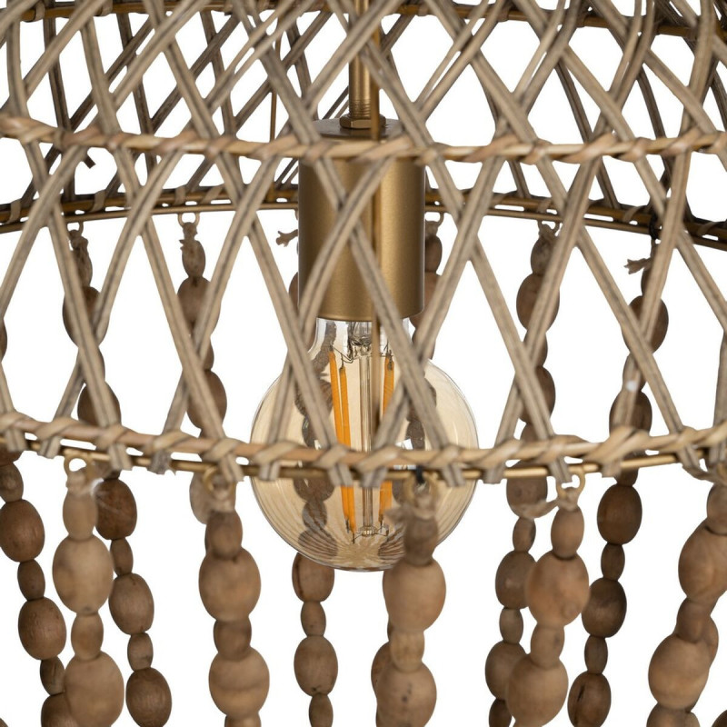 Suspension originale Perles Diamètre 39 cm en Bois Rotin Naturel Tirian - 4