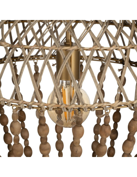 Suspension originale Perles Diamètre 39 cm en Bois Rotin Naturel Tirian - 4