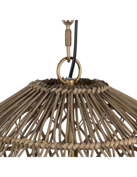 Suspension originale Perles Diamètre 39 cm en Bois Rotin Naturel Tirian - 5