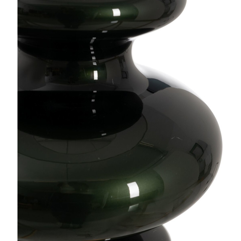 Grande lampe à poser moderne Hauteur 76 cm en Verre Noir Métal Doré Lin Blanc Zorine - 4