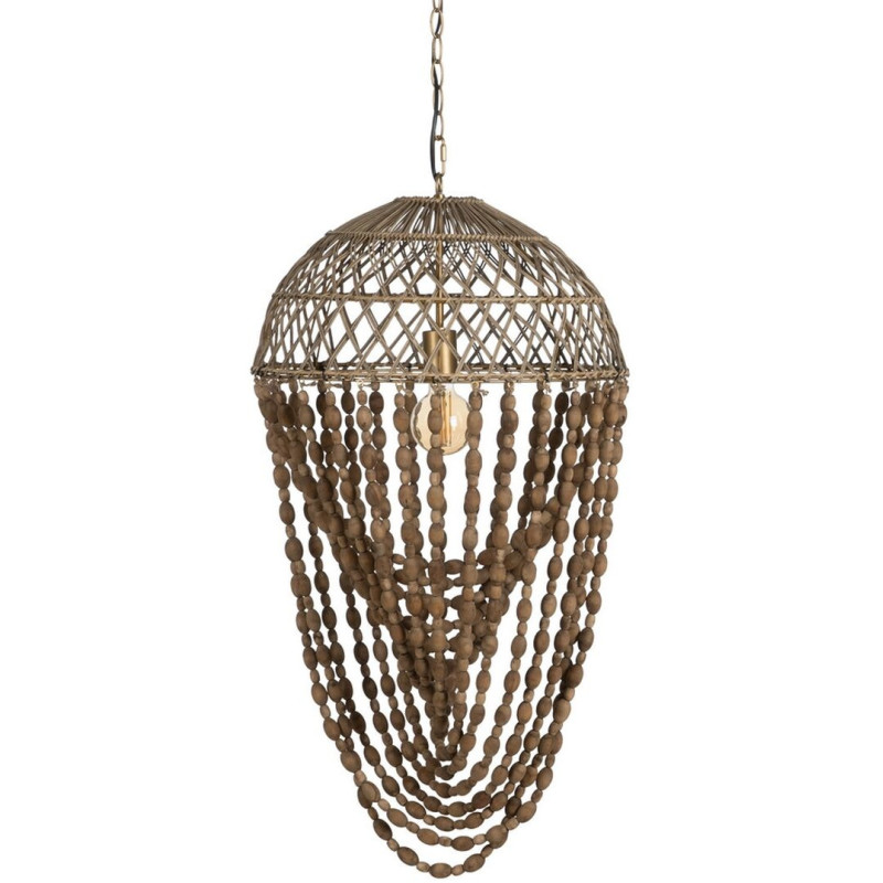 Suspension originale Perles Diamètre 47 cm en Bois Rotin Naturel Selion - 1