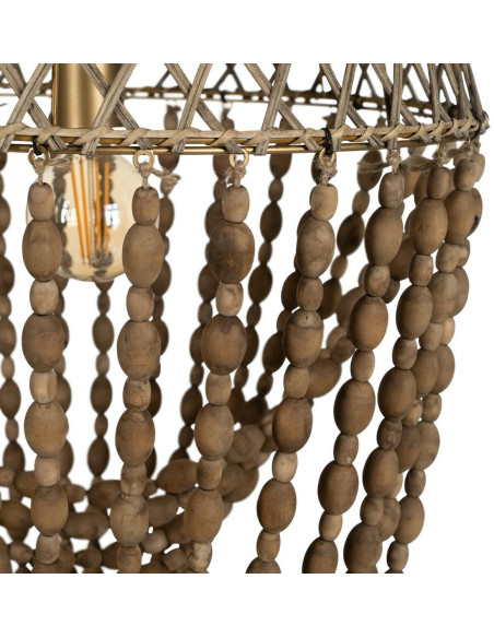 Suspension originale Perles Diamètre 47 cm en Bois Rotin Naturel Selion - 4