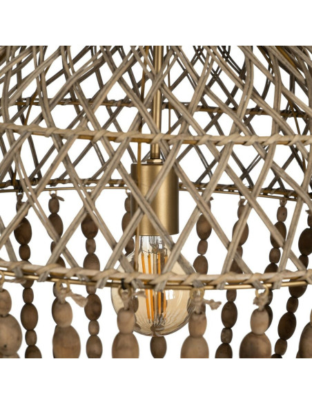 Suspension originale Perles Diamètre 47 cm en Bois Rotin Naturel Selion - 5