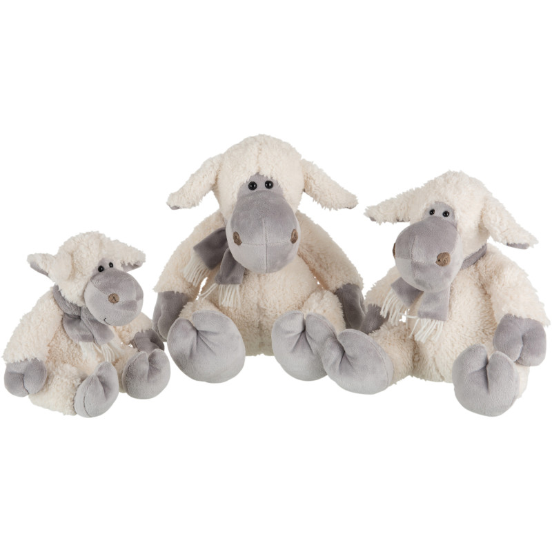 Décoration de Noël Mouton avec écharpe 25 cm en Polyester Blanc Gris - 2
