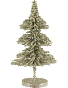 Décoration sur pied Sapin de Noël 40 cm en Perle Vert foncé Avec paillettes - 1