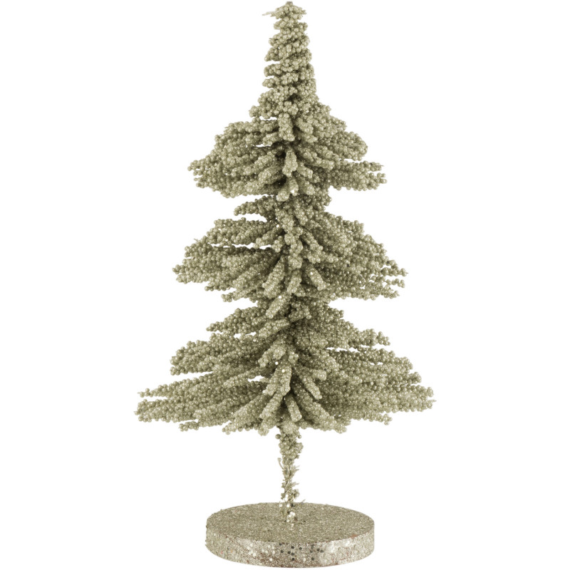 Décoration sur pied Sapin de Noël 40 cm en Perle Vert foncé Avec paillettes - 1