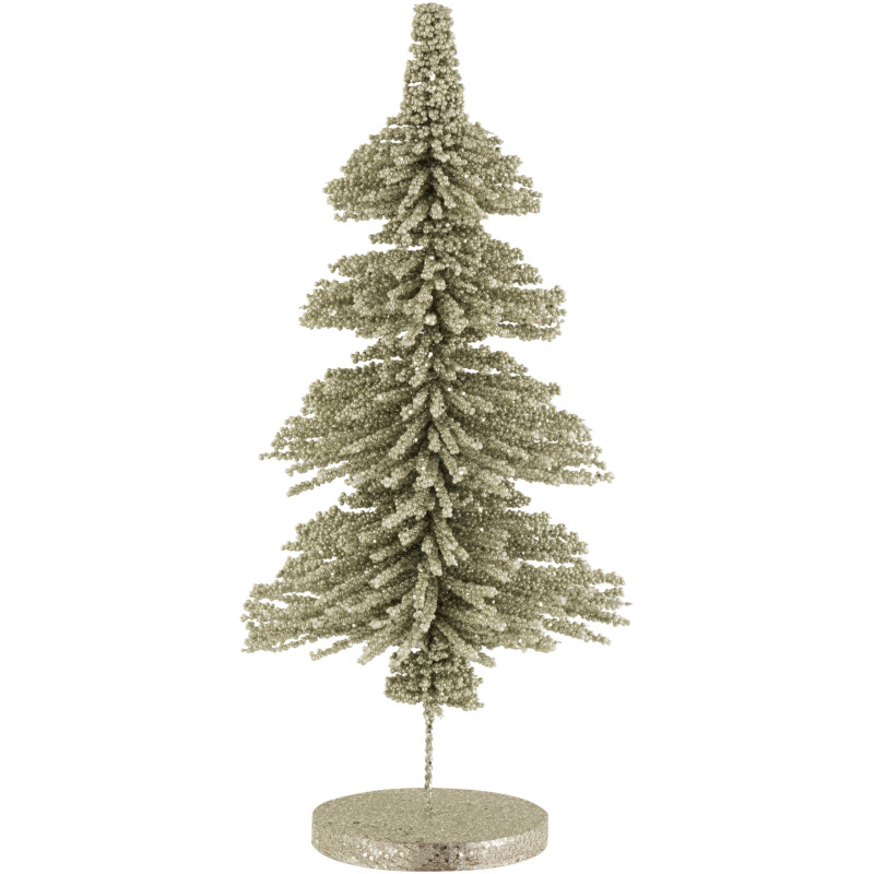 Décoration sur pied Sapin de Noël 55 cm en Perle Vert foncé Avec paillettes - 1