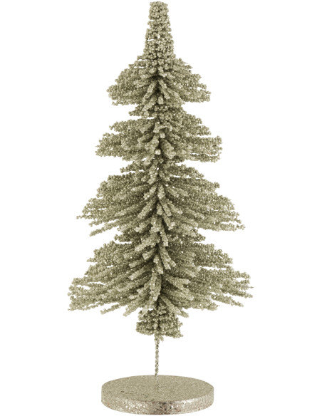 Décoration sur pied Sapin de Noël 55 cm en Perle Vert foncé Avec paillettes - 1