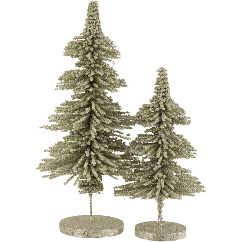 Décoration sur pied Sapin de Noël 55 cm en Perle Vert foncé Avec paillettes - 2