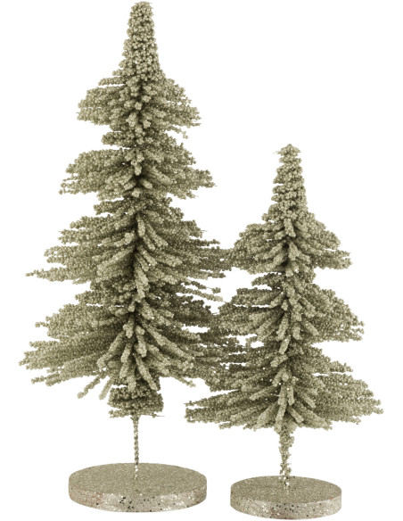 Décoration sur pied Sapin de Noël 55 cm en Perle Vert foncé Avec paillettes - 2