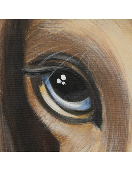 Grande toile imprimée et peinte Chien Levrette 120x120 Runa - 3