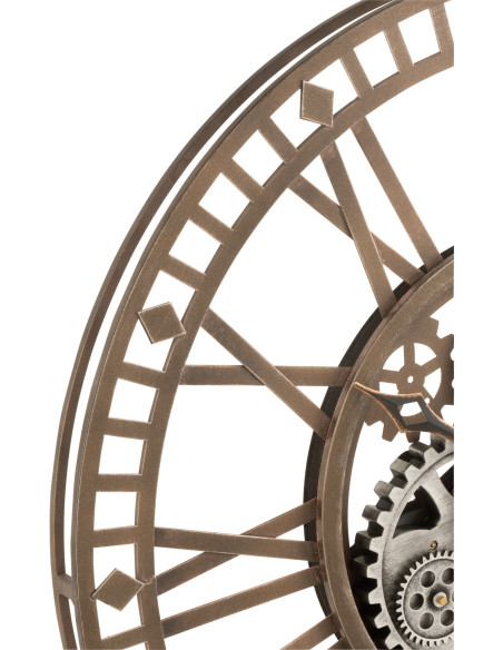 Horloge murale Ronde 60 cm Yvla en Métal Doré - 2