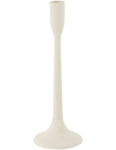 Bougeoir sur pied Kuroi Hauteur 30 cm en Métal Blanc Mat - 1