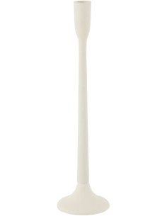 Bougeoir sur pied Kuroi Hauteur 40 cm en Métal Blanc Mat - 1