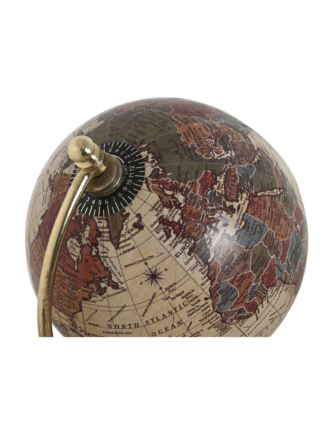Globe Terrestre Décoratif Noir - 8x10x15,5 Cm - Plastique Pour Bureau Ou Décoration Intérieure