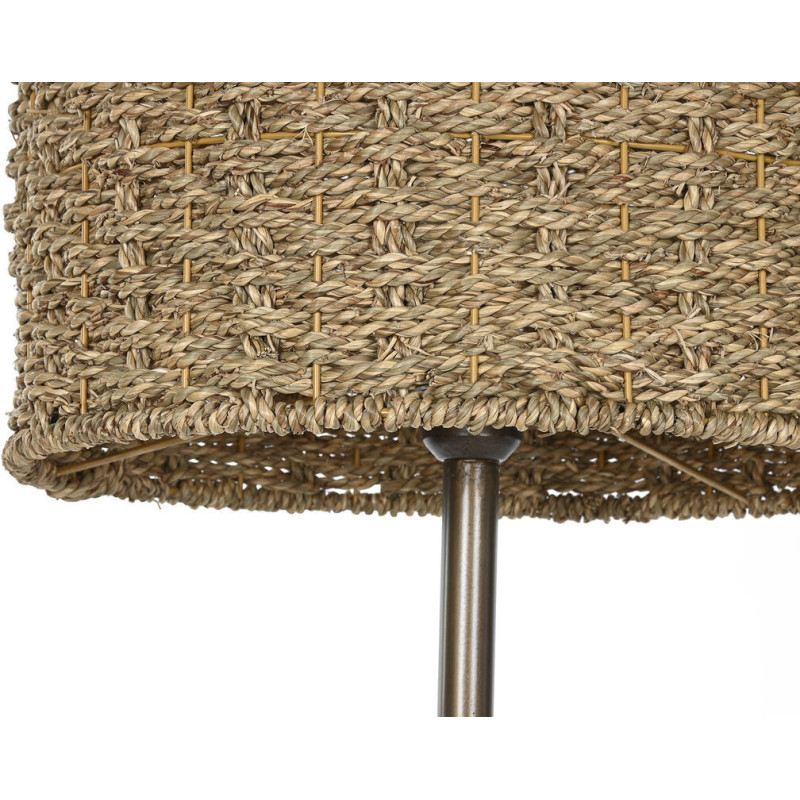 Lampadaire balinais Hauteur 156 cm en Métal Cuivré Fibre Naturel Ziren - 2